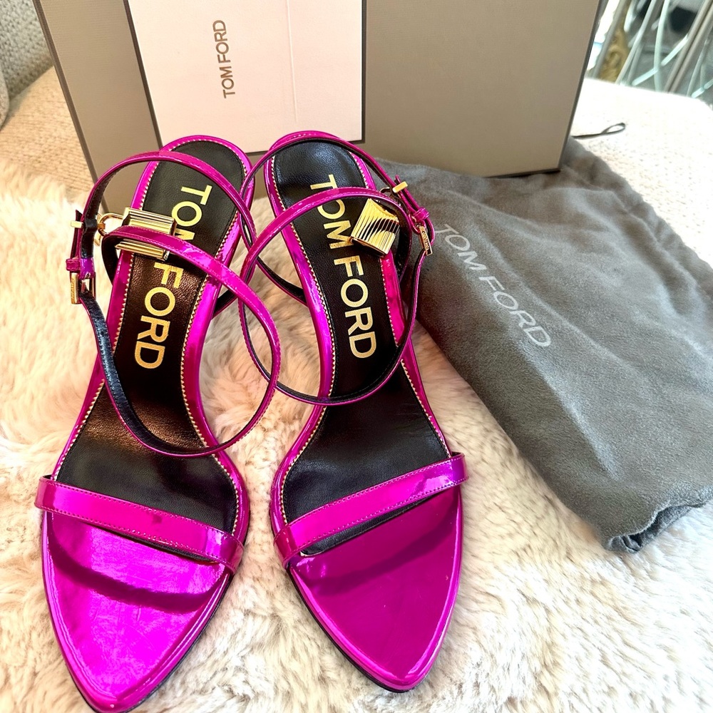 Tom Ford Pink Padlock 105 Heeled Sandals